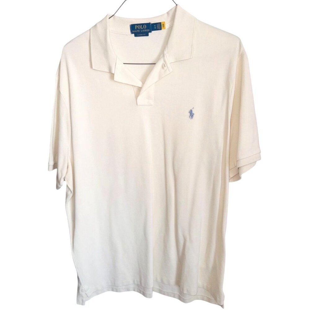 Polo Ralph Lauren Classic Fit Pale Yellow Polo Shirt XL Cotton Preppy Old Money